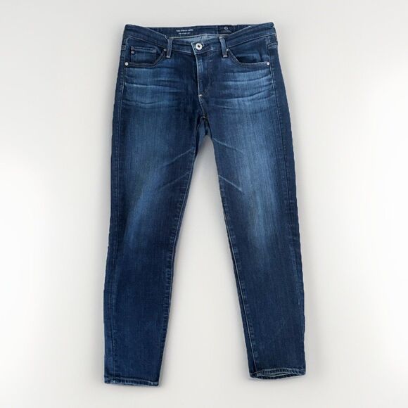 AG Adriano Goldschmied The Stevie Capri Slim Straight Capri Size 27 Dark Wash - Picture 1 of 7